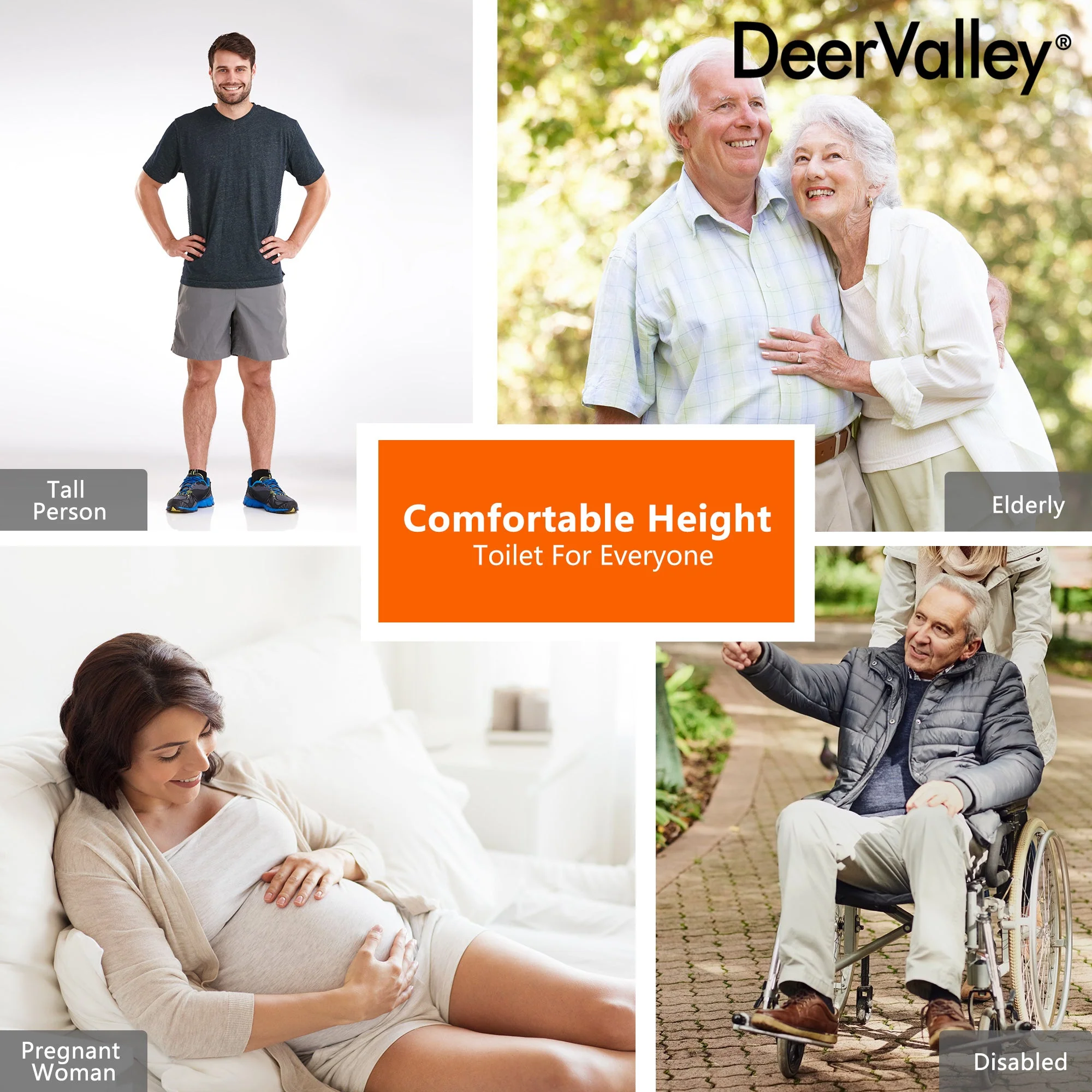 DeerValley DV-2F0356/DV-2F0537 19-Inch Extra Tall Toilet for Seniors, White Two-Piece Toilet for Bathrooms with Comfort Seat, ADA Comfort Height, Elongated Bowl with Powerful 1.28 GPF Single Flush - Image 19