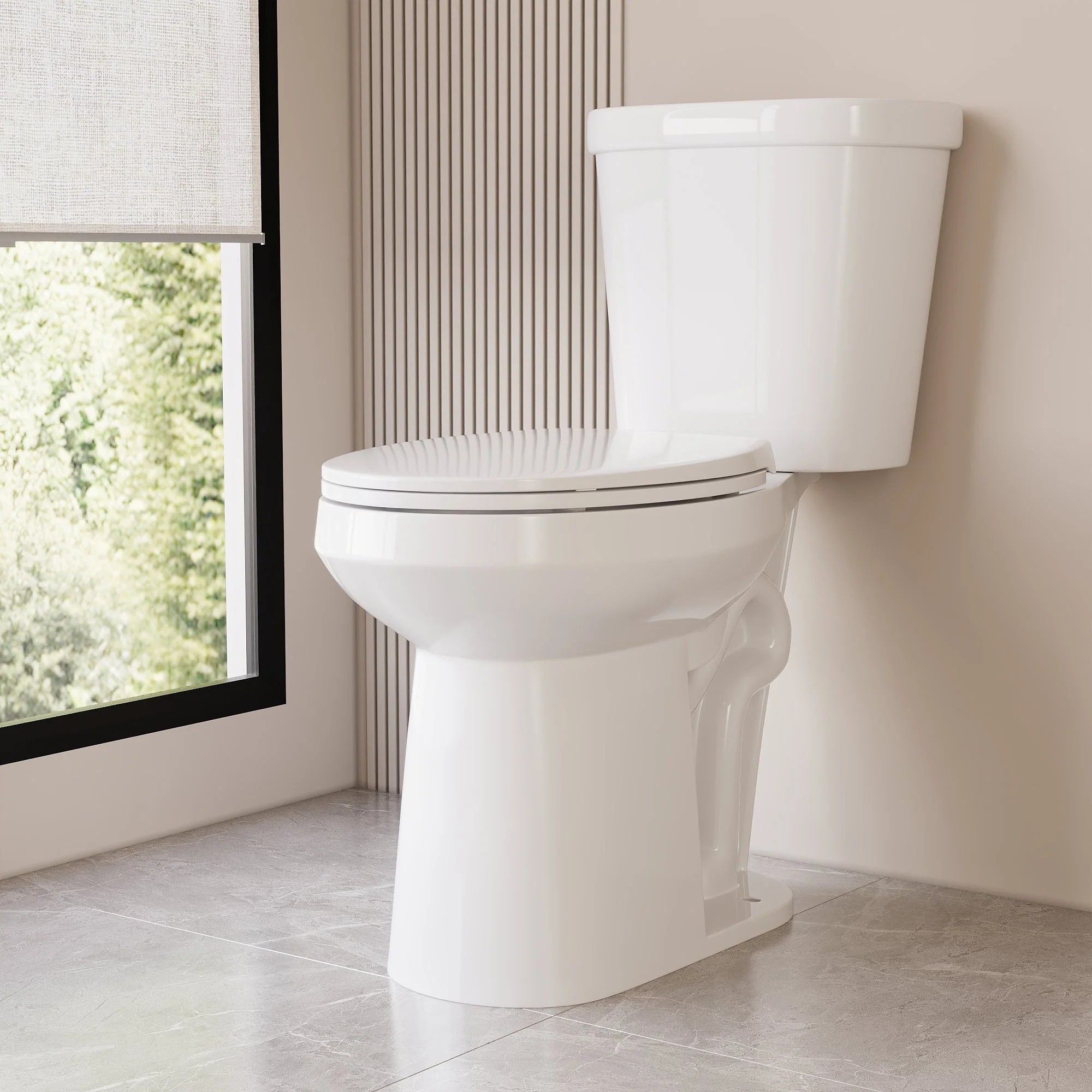 DeerValley DV-2F0356/DV-2F0537 19-Inch Extra Tall Toilet for Seniors, White Two-Piece Toilet for Bathrooms with Comfort Seat, ADA Comfort Height, Elongated Bowl with Powerful 1.28 GPF Single Flush - Image 5