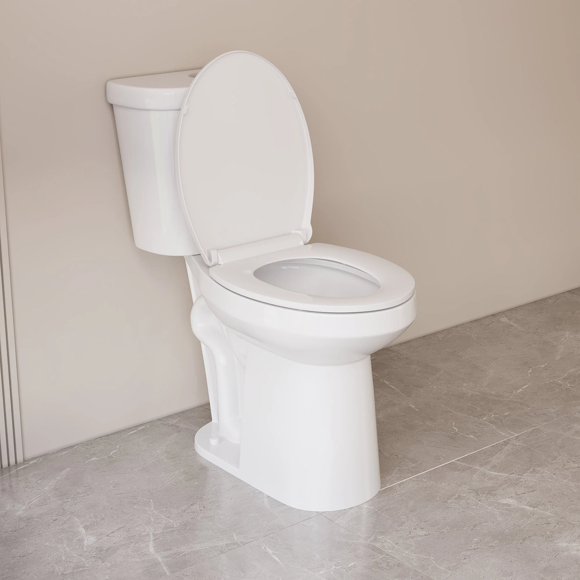 DeerValley DV-2F0356/DV-2F0537 19-Inch Extra Tall Toilet for Seniors, White Two-Piece Toilet for Bathrooms with Comfort Seat, ADA Comfort Height, Elongated Bowl with Powerful 1.28 GPF Single Flush - Image 6