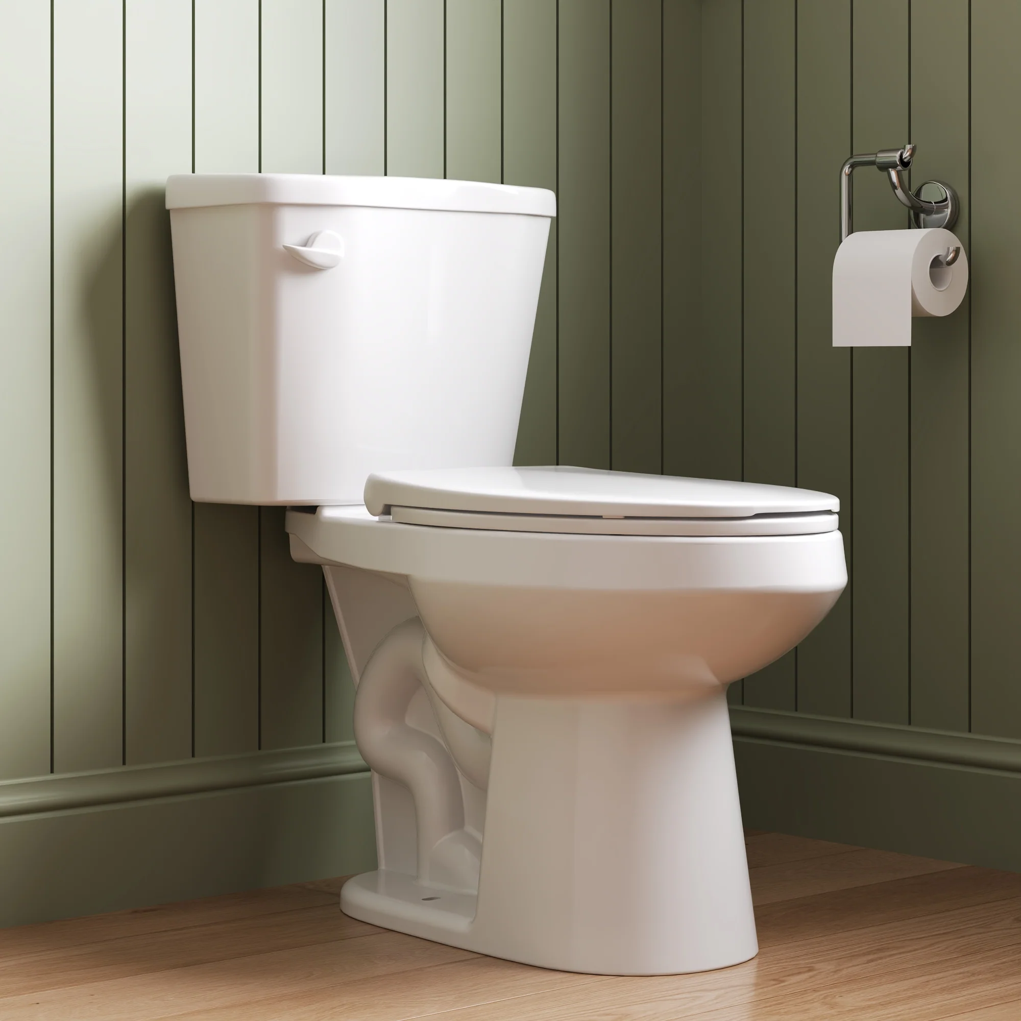 DeerValley DV-2F0386 17 in. ADA Chair Height Two-Piece Elongated Toilet, 1.28 GPF Single Flush, MaP 1000g, Soft-Close Seat, White - Image 3
