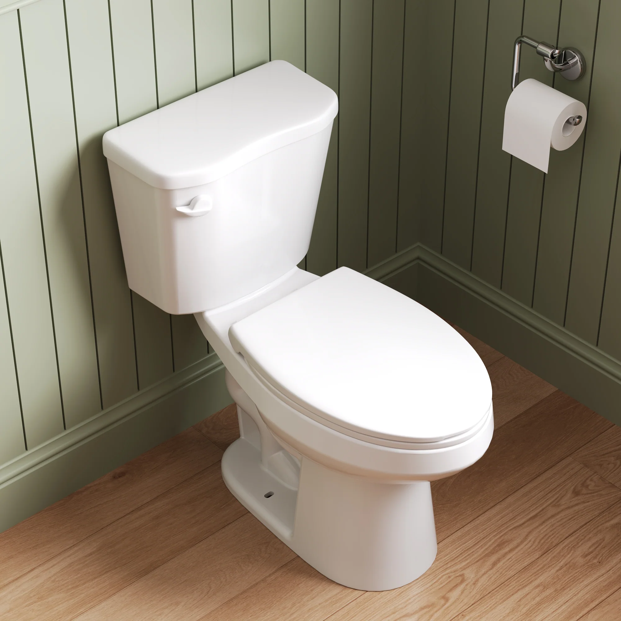 DeerValley DV-2F0386 17 in. ADA Chair Height Two-Piece Elongated Toilet, 1.28 GPF Single Flush, MaP 1000g, Soft-Close Seat, White - Image 4