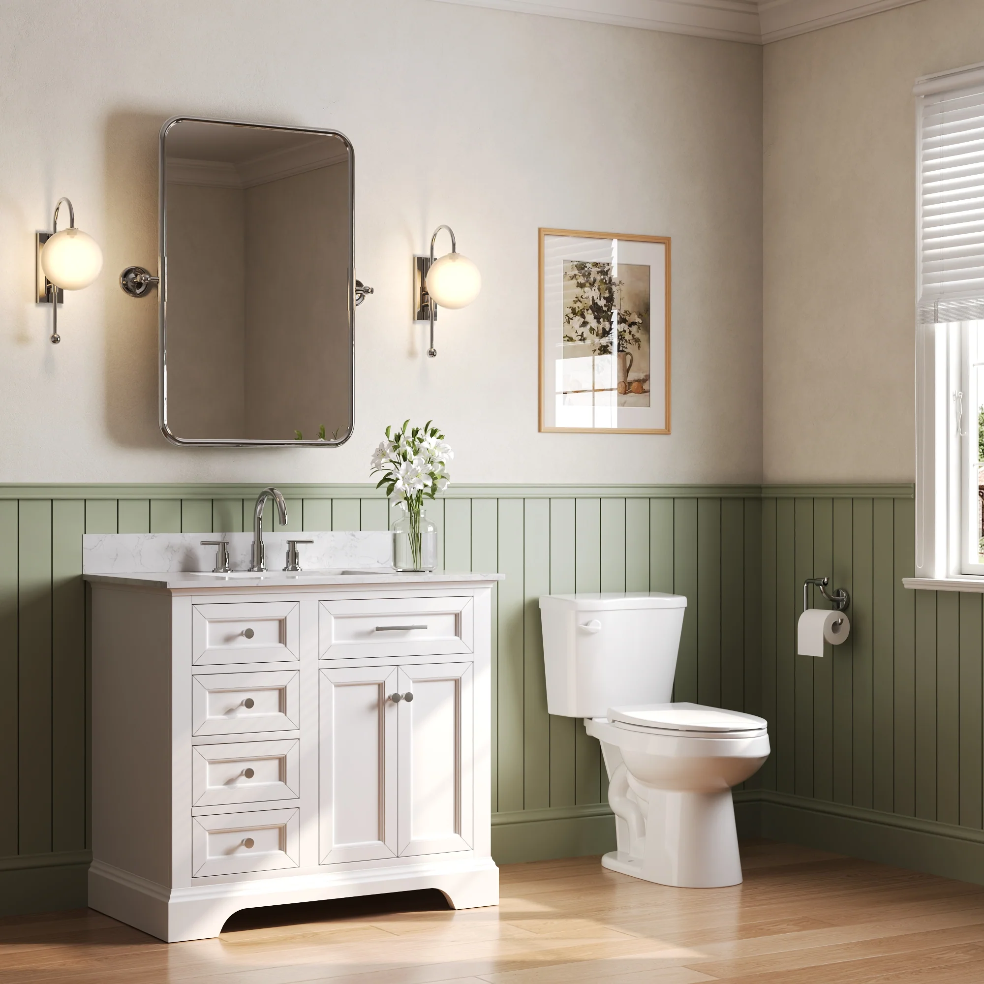 DeerValley DV-2F0386 17 in. ADA Chair Height Two-Piece Elongated Toilet, 1.28 GPF Single Flush, MaP 1000g, Soft-Close Seat, White - Image 6