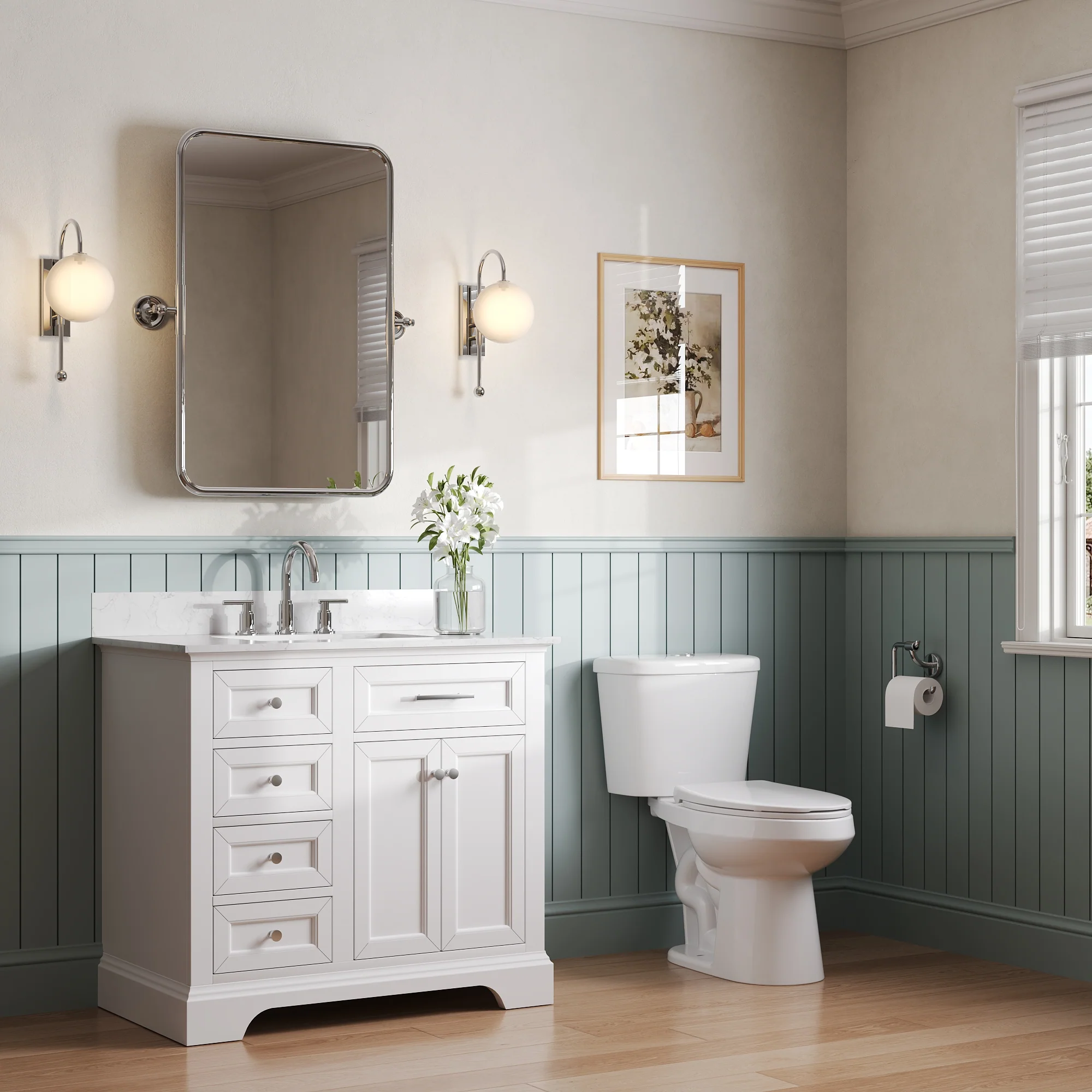 DeerValley DV-2F0387 Two-Piece ADA Chair Height Dual-Flush Elongated Toilet, 1.1/1.6 GPF Water-Saving, MaP 1000g Clog-Resistant Flush, Soft-Close Seat, White - Image 7