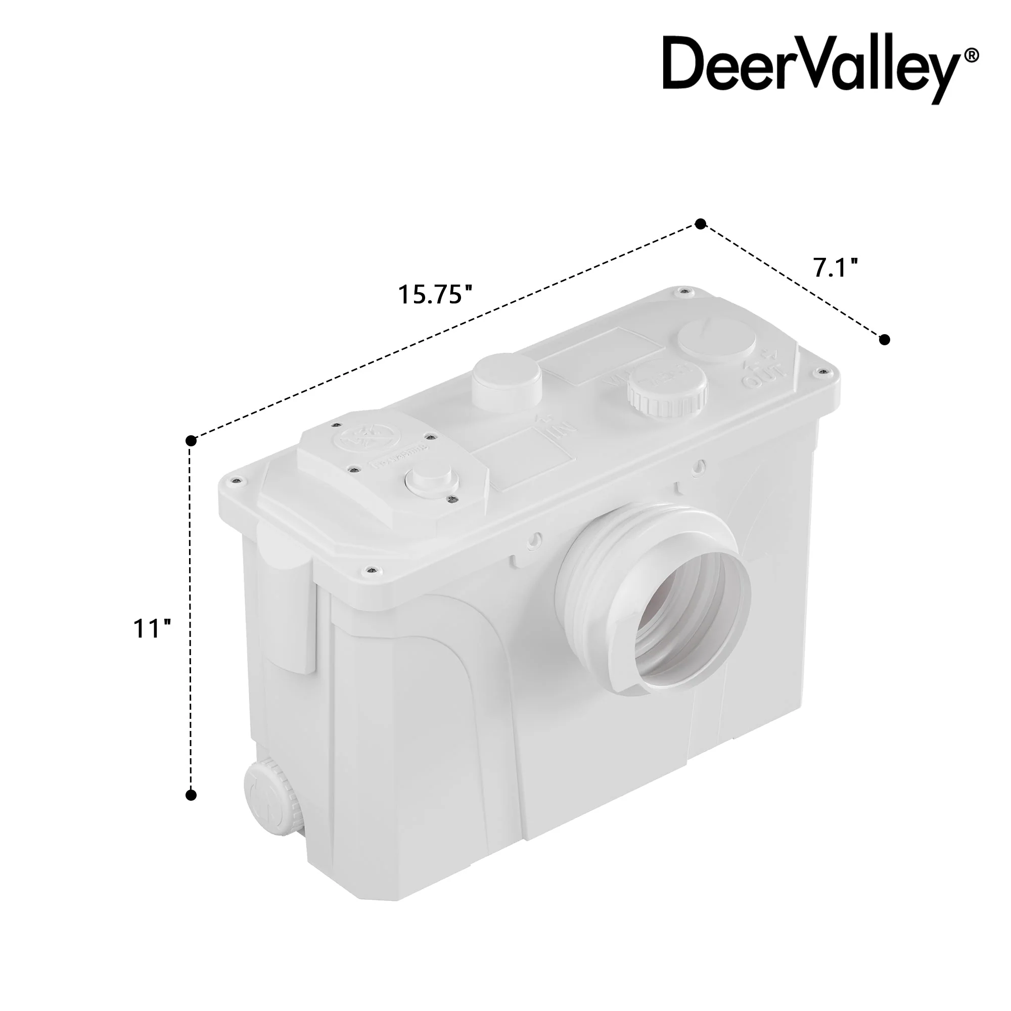 DV-2F295ZH005 Macerating Toilet, 23ft Vertical Sewage Lift, 700W Stainless Steel Grinder, Dual Odor Control System - Image 15