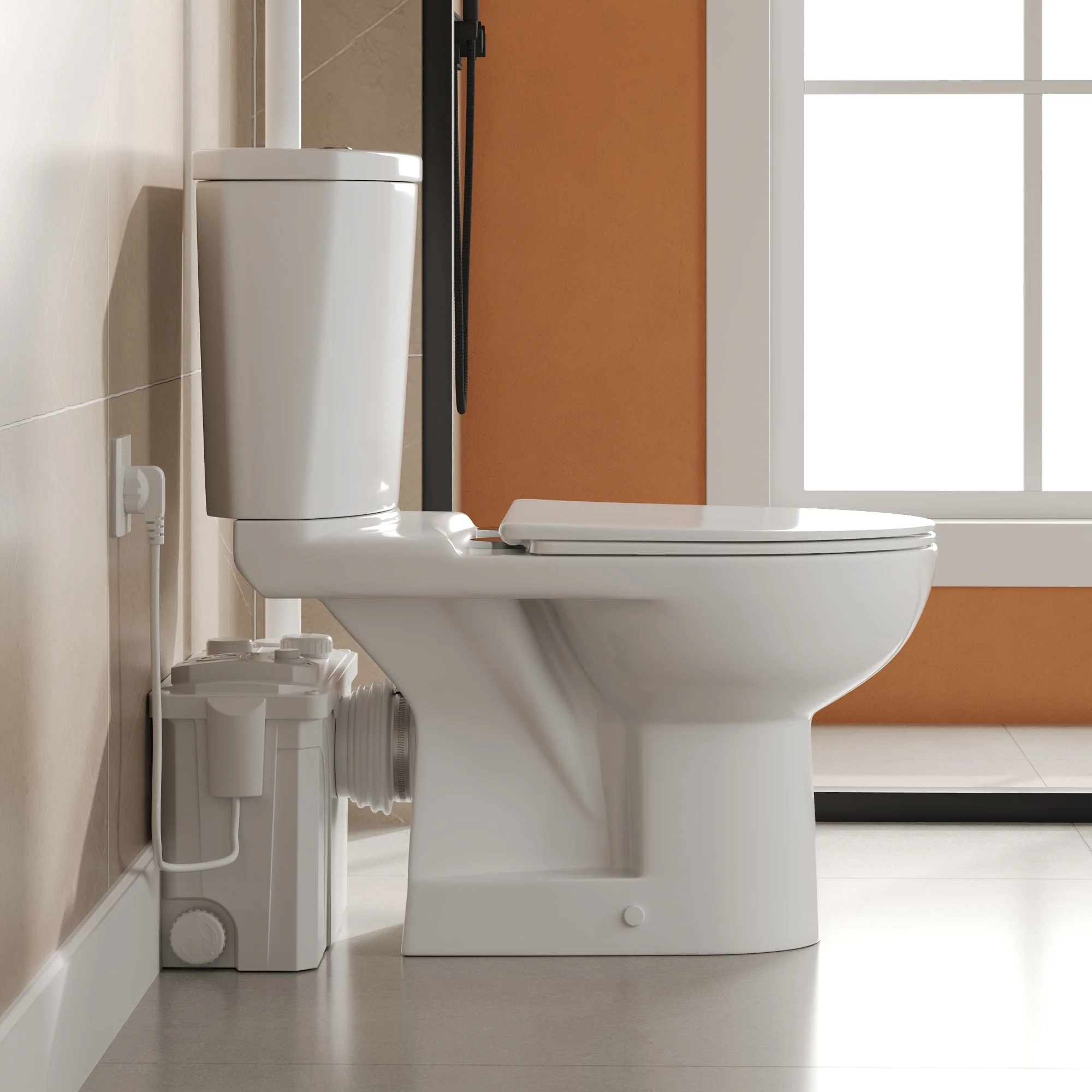 DV-2F295ZH005 Macerating Toilet, 23ft Vertical Sewage Lift, 700W Stainless Steel Grinder, Dual Odor Control System - Image 5