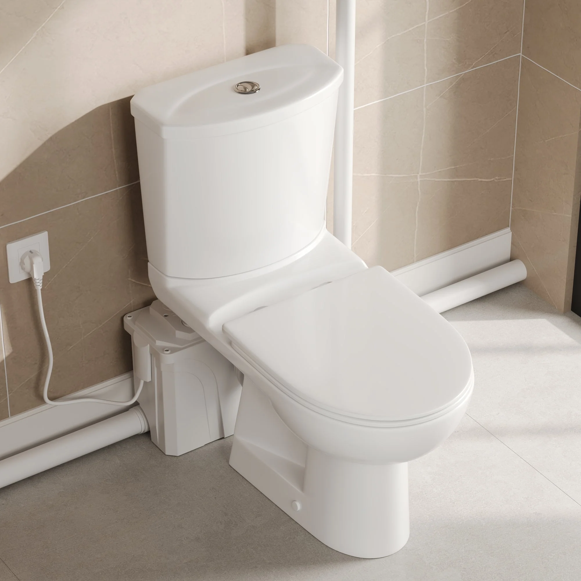 DV-2F295ZH005 Macerating Toilet, 23ft Vertical Sewage Lift, 700W Stainless Steel Grinder, Dual Odor Control System - Image 8