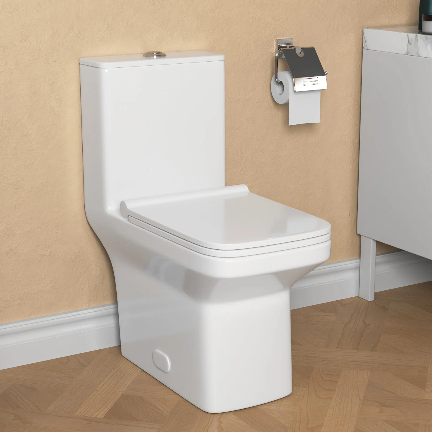 Open Box - ACE One-Piece Square Toilet, 12" Rough-in Dual-Flush - Image 4