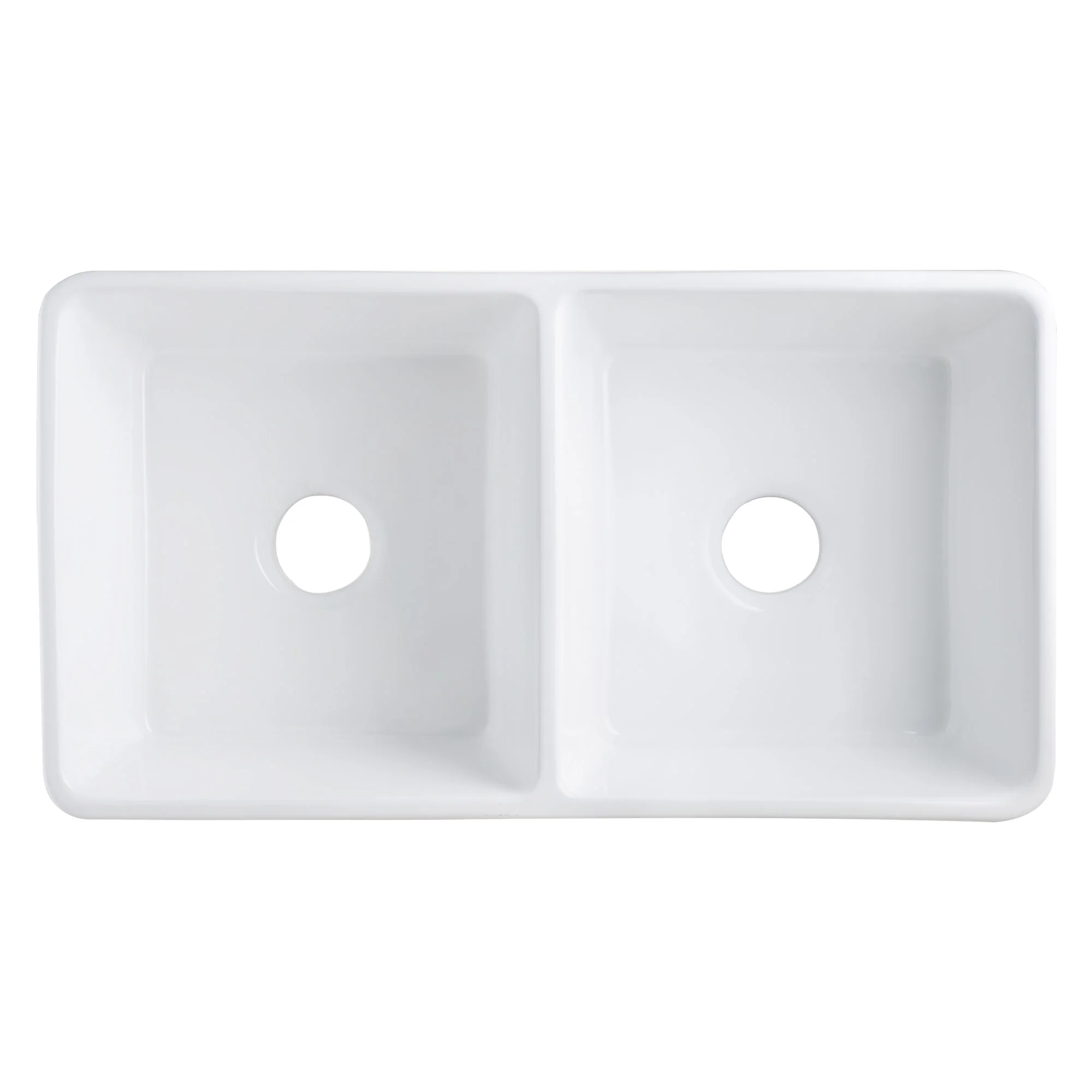 DeerValley DV-1K028 Farmhouse Kitchen Sinks Dual Basin Quiet Install True Ceramic 3.5" Drain - Image 4