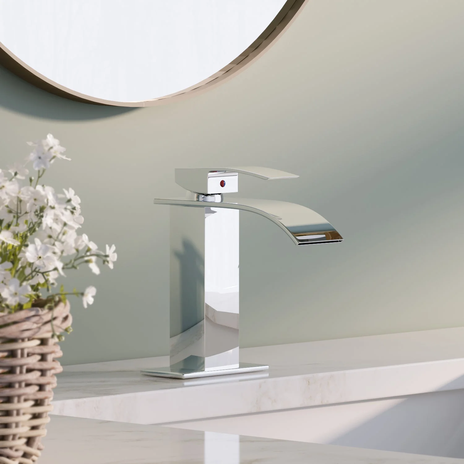 DYNASTY Brass Vessel Sink Bathroom Faucet, Waterfall - Image 2