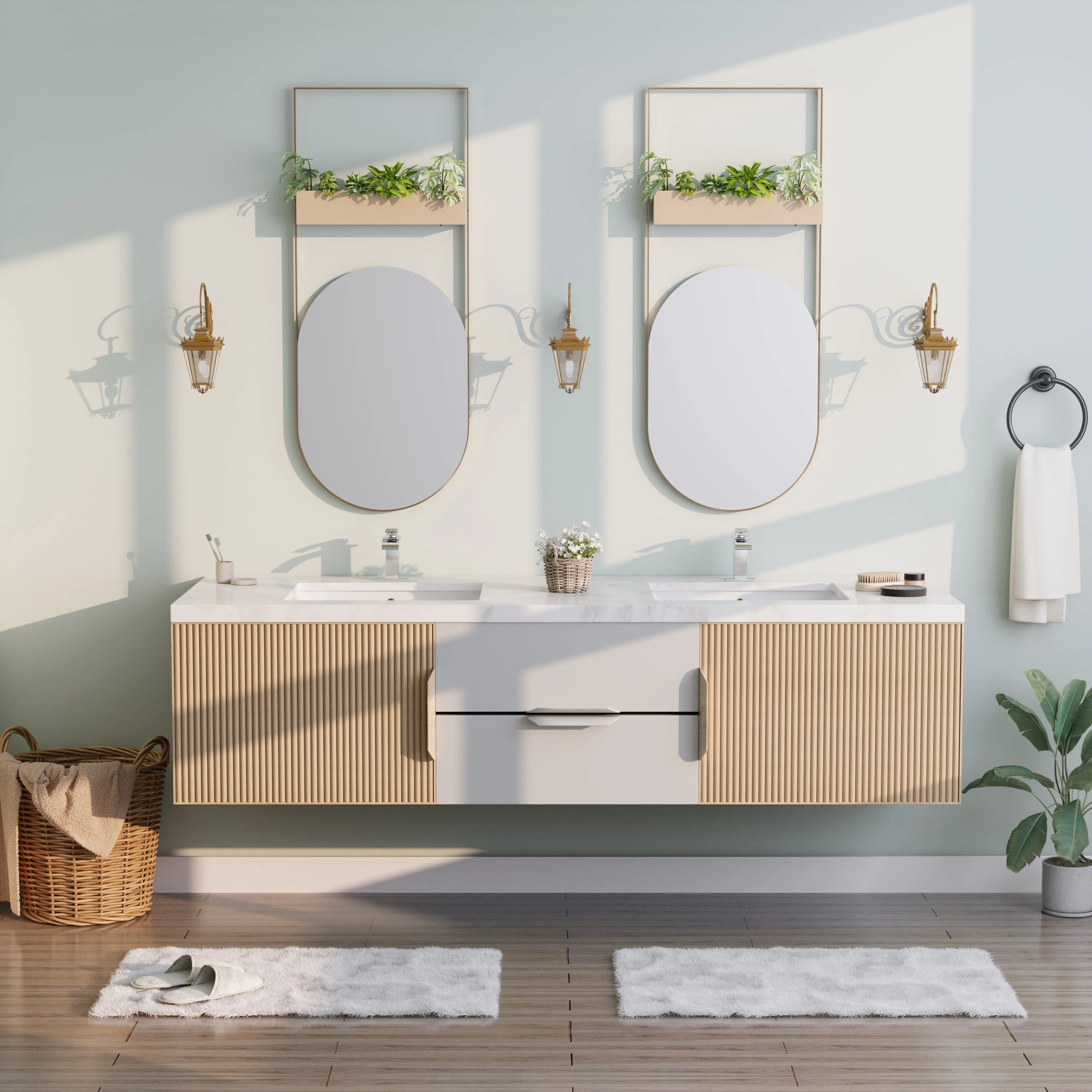 DYNASTY Brass Vessel Sink Bathroom Faucet, Waterfall - Image 6